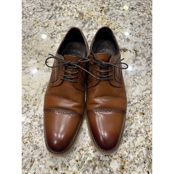 Stacy Adams Dickinson Cap Toe Oxford Brown 25066-221 Size 10.5 Work Date Wedding - Picture 2 of 7